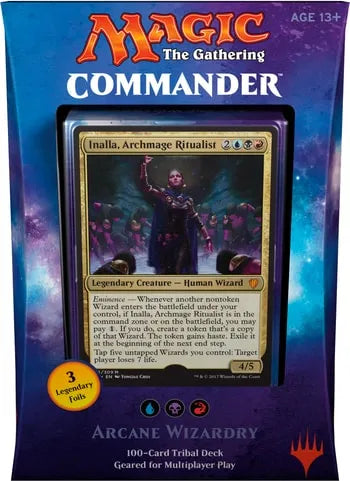 Arcane Wizardry — reference deck-box image; printed cards only, packaging and extras not included [merchant-precon-8fea01d9b95b]
