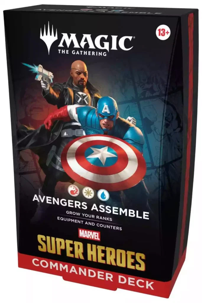 Avengers Assemble — reference deck-box image; printed cards only, packaging and extras not included [merchant-precon-58ffc8ceef42]