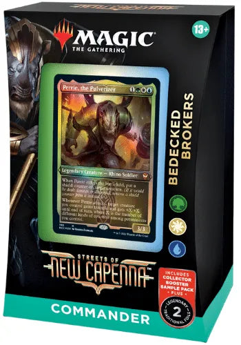 Bedecked Brokers — reference deck-box image; printed cards only, packaging and extras not included [merchant-precon-c4fba5e23f6c]