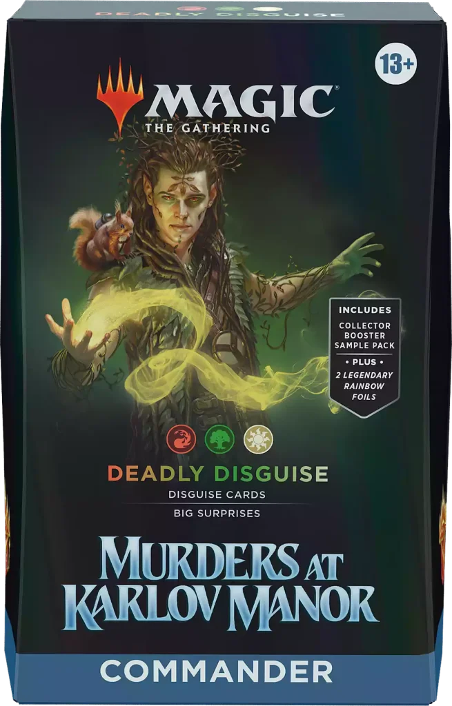 Deadly Disguise — reference deck-box image; printed cards only, packaging and extras not included [merchant-precon-2ab8958aada7]