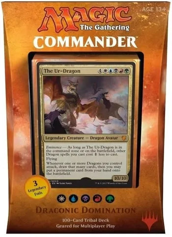 Draconic Domination — reference deck-box image; printed cards only, packaging and extras not included [merchant-precon-48577cd2ba1b]
