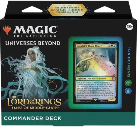 Elven Council — reference deck-box image; printed cards only, packaging and extras not included [merchant-precon-447cfe04a91c]