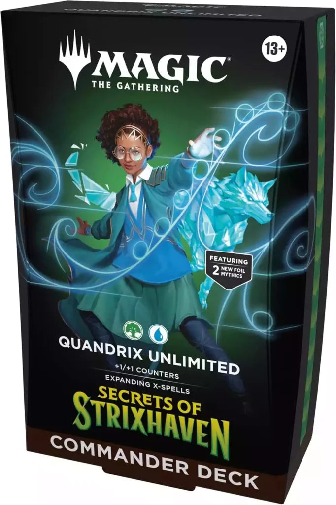 Quandrix Unlimited — reference deck-box image; printed cards only, packaging and extras not included [merchant-precon-6f512dcffa08]