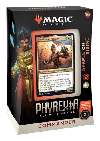 Rebellion Rising — reference deck-box image; printed cards only, packaging and extras not included [merchant-precon-9b9254160ad6]