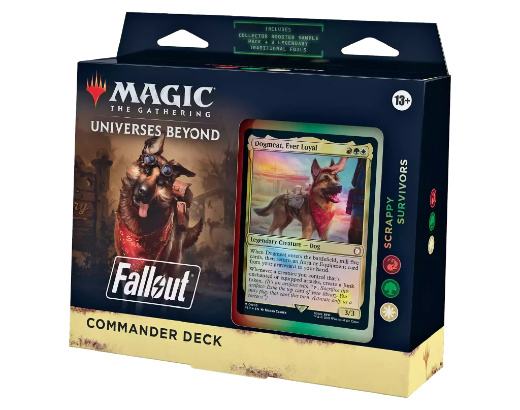 Scrappy Survivors — reference deck-box image; printed cards only, packaging and extras not included [merchant-precon-a8ca6138e5c6]
