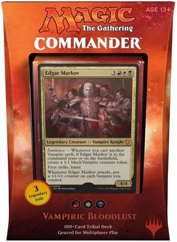 Vampiric Bloodlust — reference deck-box image; printed cards only, packaging and extras not included [merchant-precon-85916290f724]